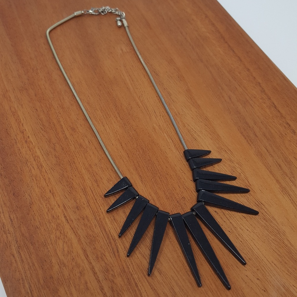 Black and Gold Spike Necklace